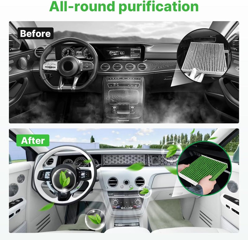 RVgolf Engine+Cabin Air Filters Set Fit for 2021 2022 2023 2024 2025 2026 Nissan Rogue AC Filter with Activated Carbon Combo Set Replacement Automotive Accessories# 16546-6RA0A 272775NA1A - Image 4